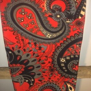 LuLaRoe Floral Paisley Brick Red Gray OS Leggings